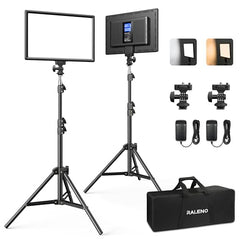 2-Pack Bi-Color LED Video Light Kit with Stands