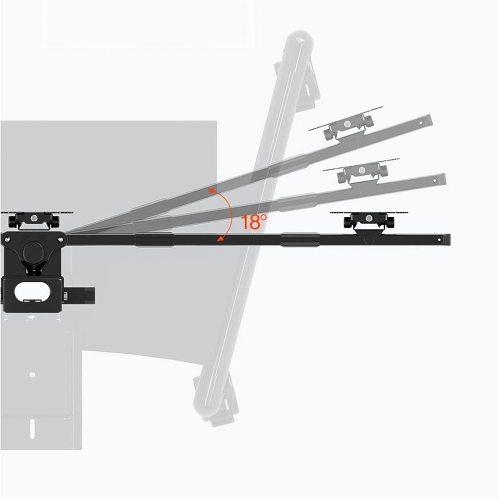 Adjustable Six-Monitor Mobile Floor Stand with Keyboard Tray