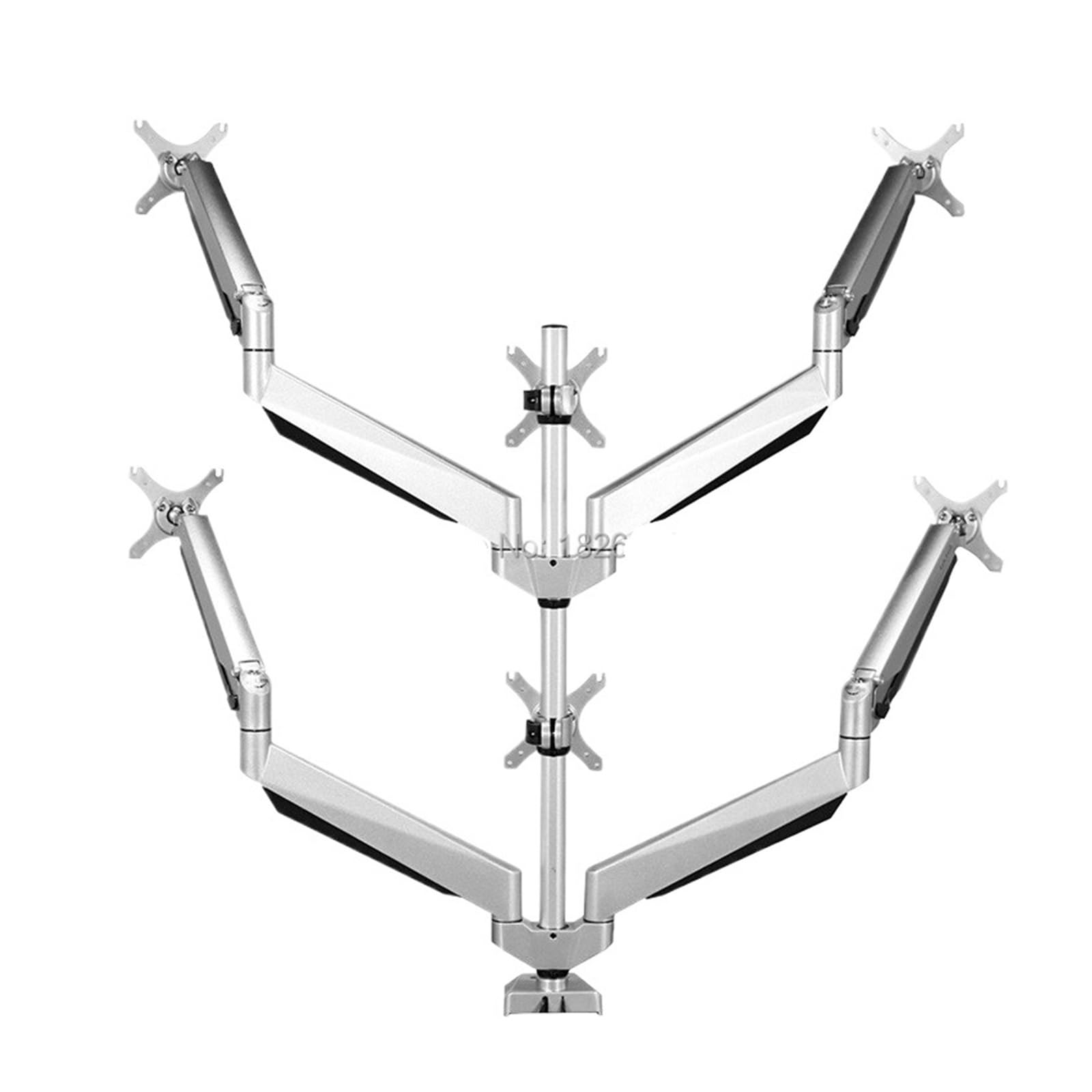 Full-Motion Six-Monitor Gas Spring Stand with USB & Audio Ports