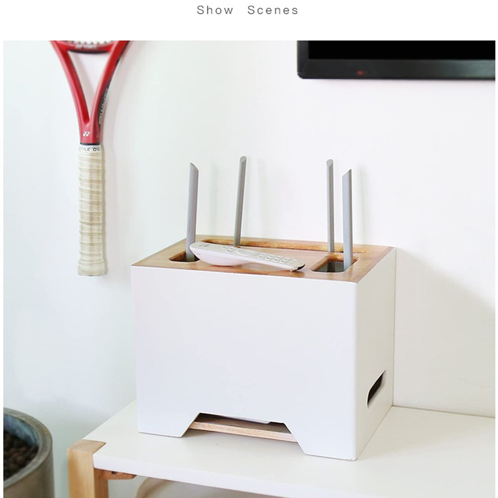 Wooden Cable Management & Power Strip Box