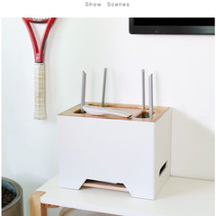 Wooden Cable Management & Power Strip Box