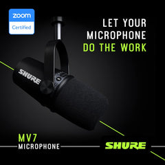 Shure MV7 USB Microphone with Tripod, for Podcasting, Recording