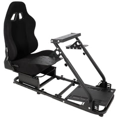 Racing & Flight Simulator Cockpit with Black Seat