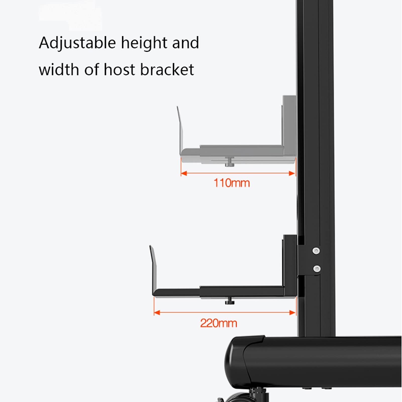 Adjustable Six-Monitor Mobile Floor Stand with Keyboard Tray