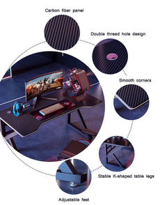 Carbon Fiber Gaming Desk with Integrated Mouse Pad