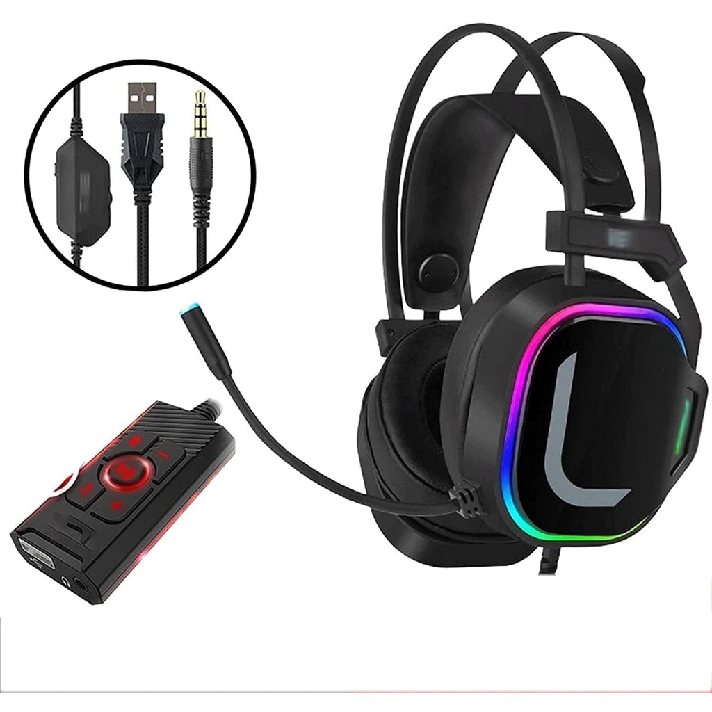 Wired Gaming Headset with Noise-Cancelling Microphone – Black