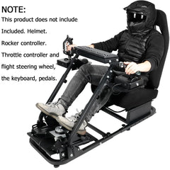 Racing & Flight Simulator Cockpit with Black Seat