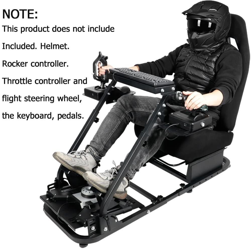 Racing & Flight Simulator Cockpit with Black Seat