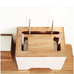 Wooden Cable Management & Power Strip Box
