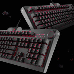 104-Key Wired Mechanical Gaming Keyboard with Blue Switches & LED Backlight