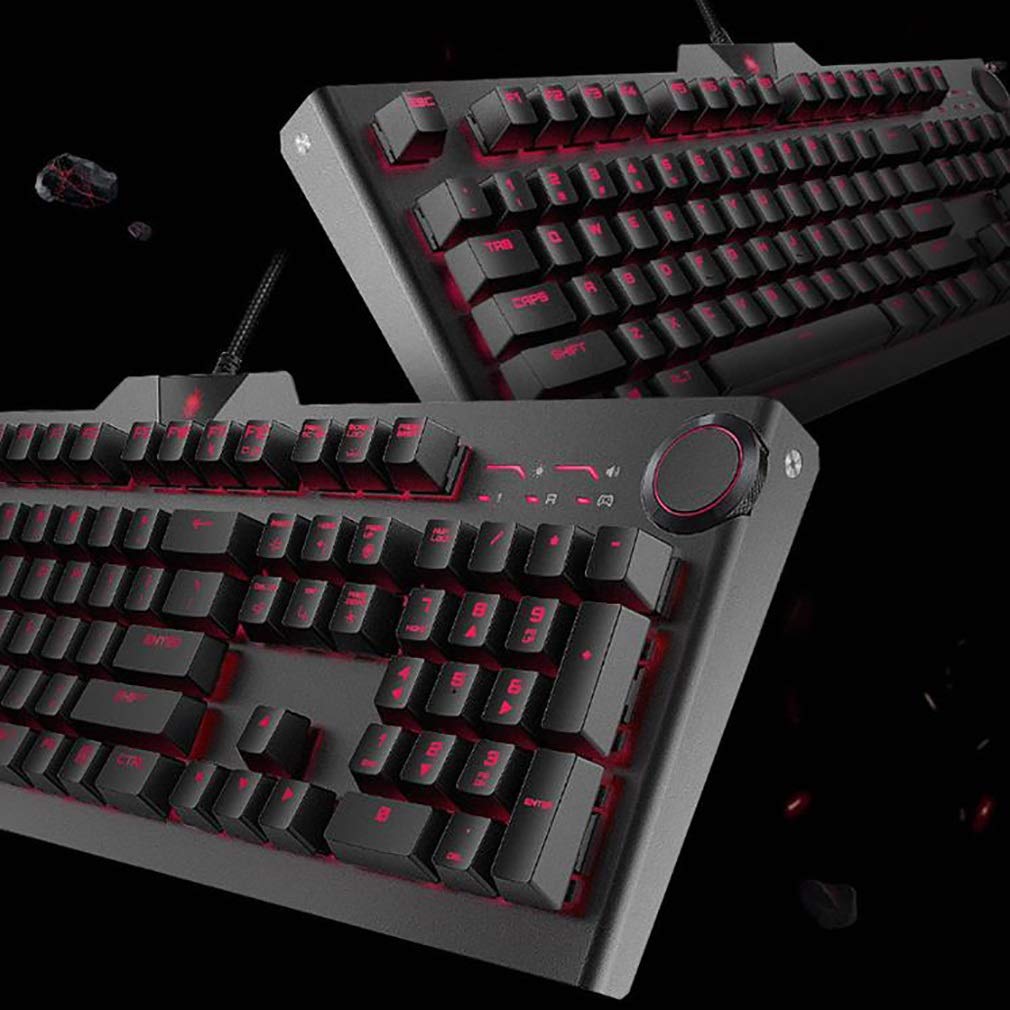 104-Key Wired Mechanical Gaming Keyboard with Blue Switches & LED Backlight