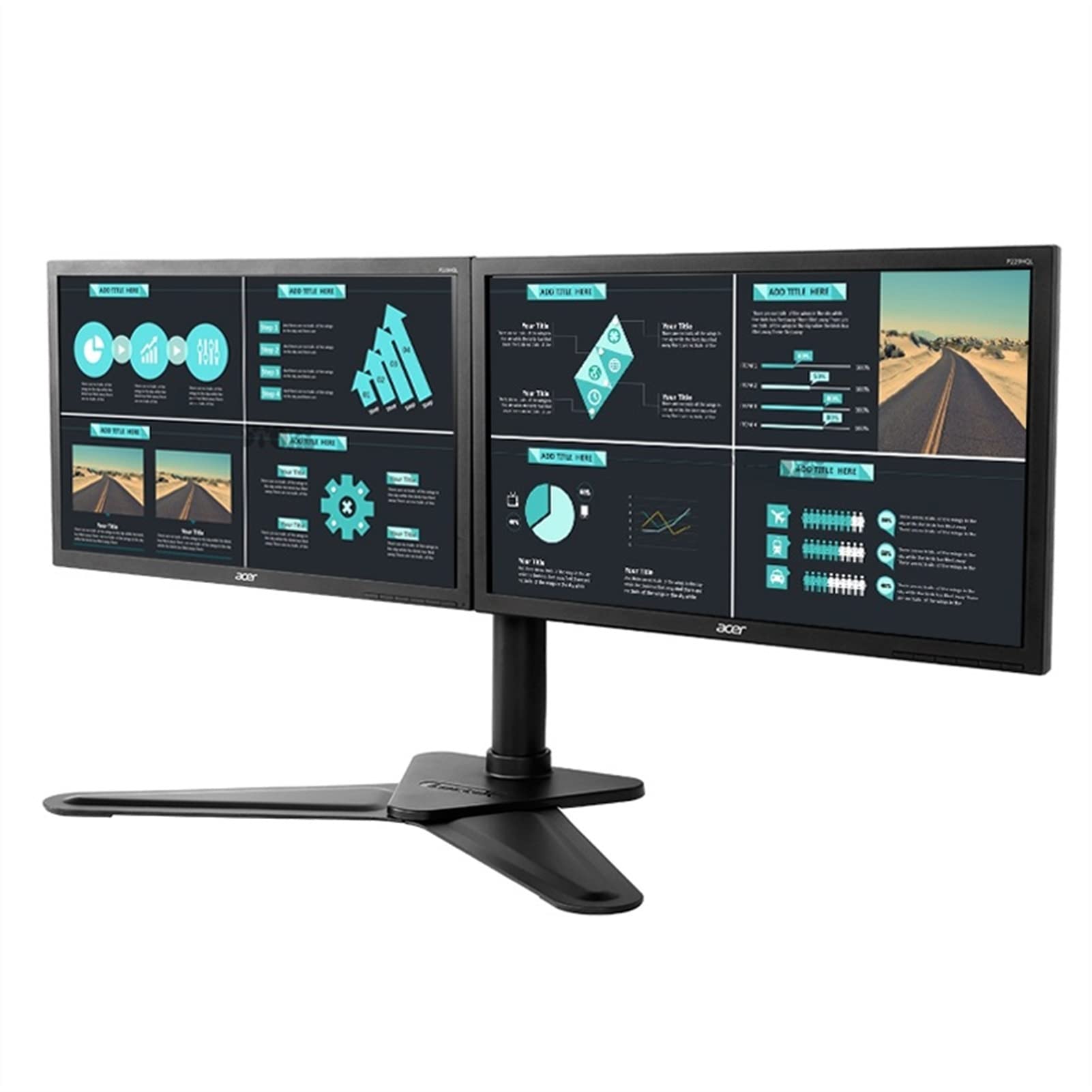 Adjustable Dual Monitor Stand for Screens up to 30 Inches
