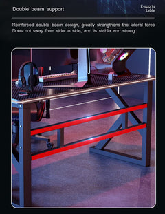 Carbon Fiber Gaming Desk with Integrated Mouse Pad