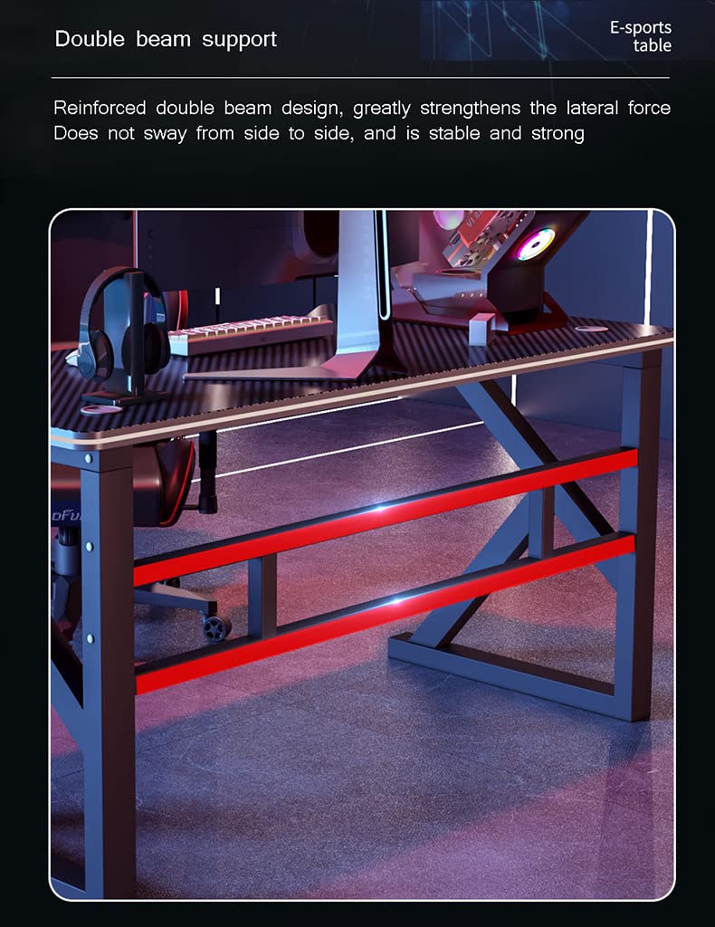Carbon Fiber Gaming Desk with Integrated Mouse Pad