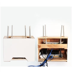Wooden Cable Management & Power Strip Box