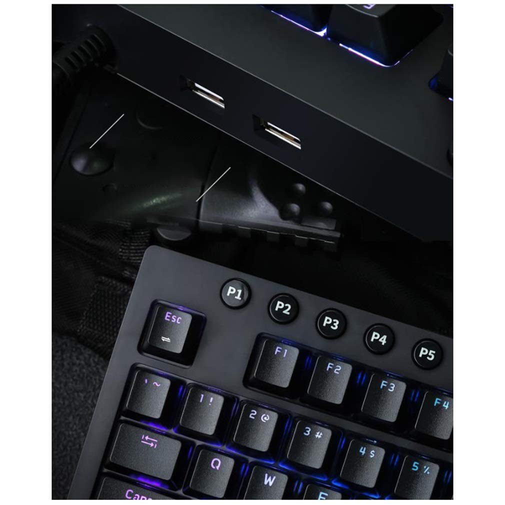 Wired Gaming Keyboard with Rainbow Backlight & Detachable Wrist Rest – Black