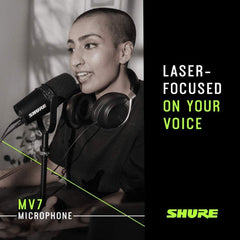 Shure MV7 USB Microphone with Tripod, for Podcasting, Recording