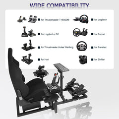 Adjustable Racing & Flight Simulator Cockpit with Seat