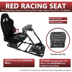 Racing & Flight Simulator Cockpit with Black Seat