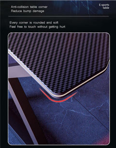 Carbon Fiber Gaming Desk with Integrated Mouse Pad