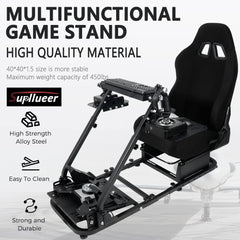Racing & Flight Simulator Cockpit with Black Seat