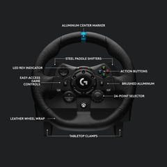 Force Feedback Racing Wheel, Pedals & Wired Gaming Headset – Black
