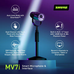 USB-C/XLR Smart Microphone with Built-In Audio Interface