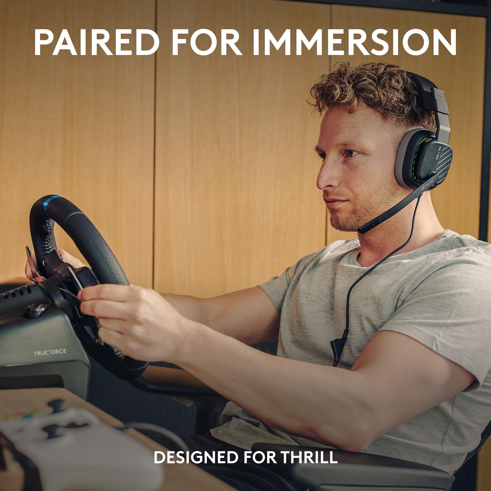 Force Feedback Racing Wheel, Pedals & Wired Gaming Headset – Black