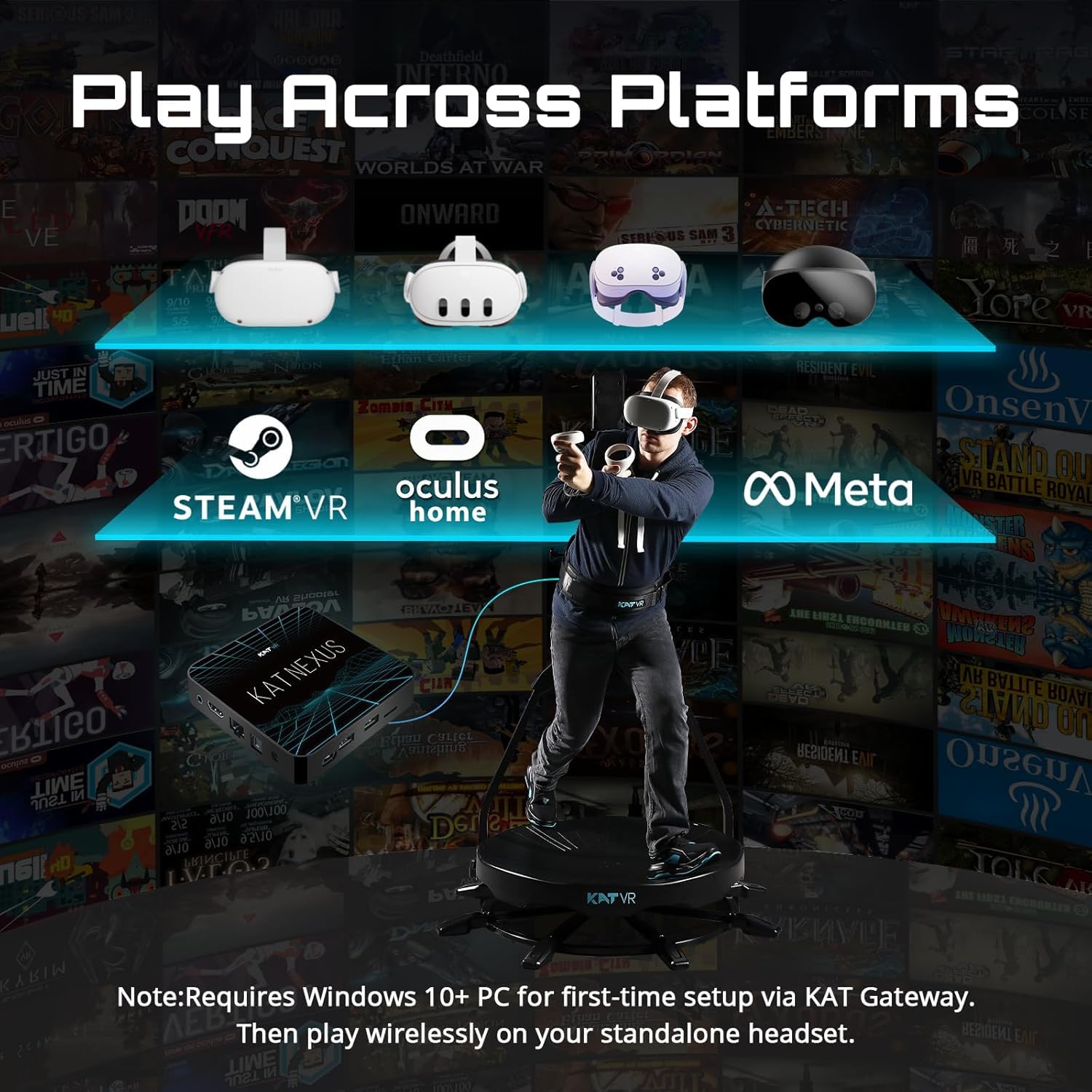 360° VR Omnidirectional Treadmill for Gaming & Fitness