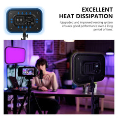 2-Pack RGB LED Video Light Kit with Tripod Stands