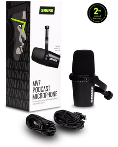 Shure MV7 USB Microphone with Tripod, for Podcasting, Recording