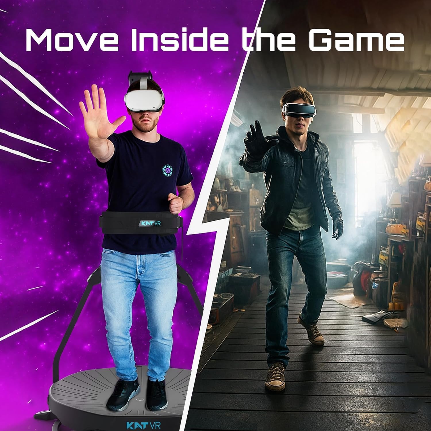 360° VR Omnidirectional Treadmill for Gaming & Fitness