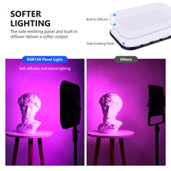 2-Pack RGB LED Video Light Kit with Tripod Stands