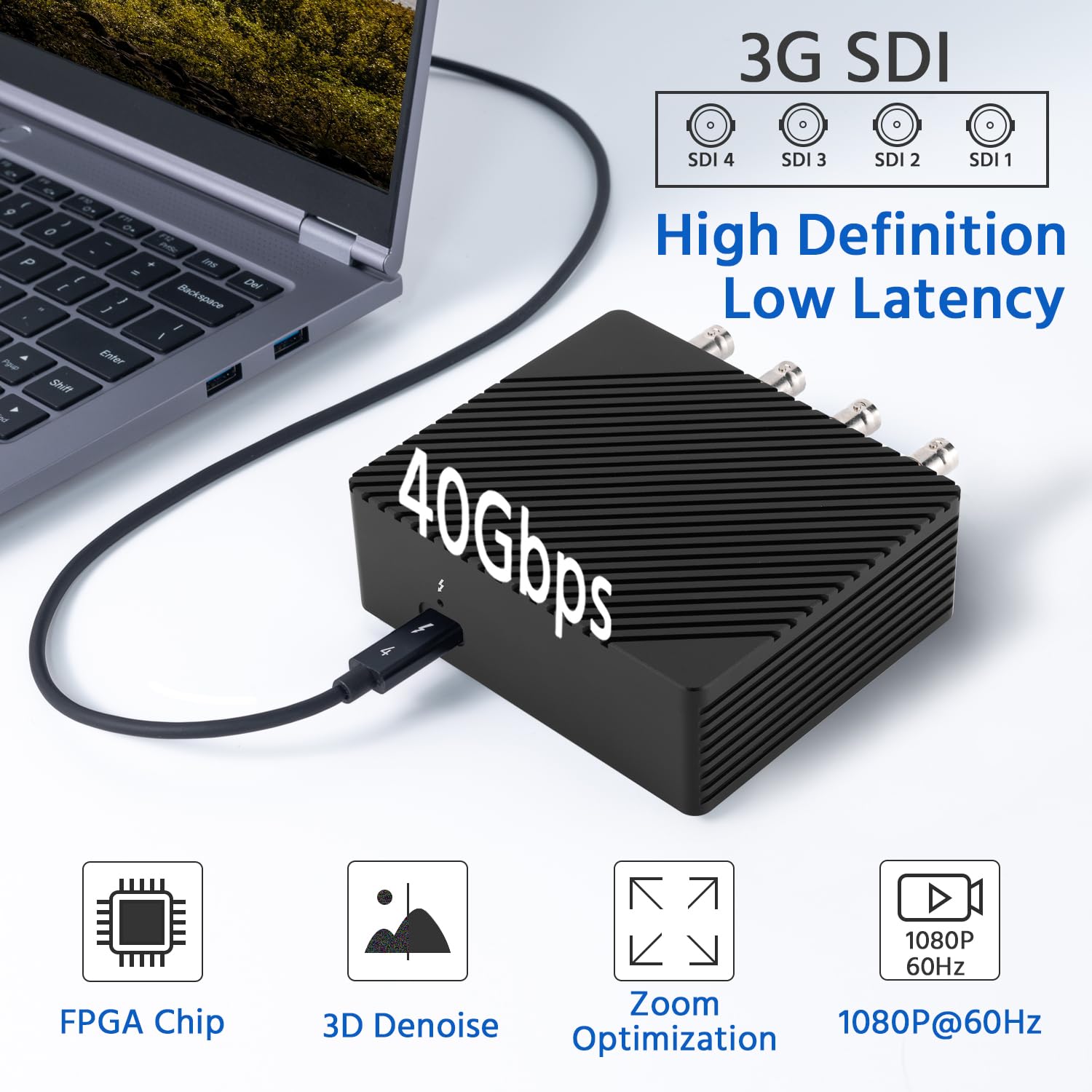 USB4 Quad SDI Video Capture Card for Live Streaming