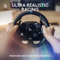 Force Feedback Racing Wheel, Pedals & Wired Gaming Headset – Black