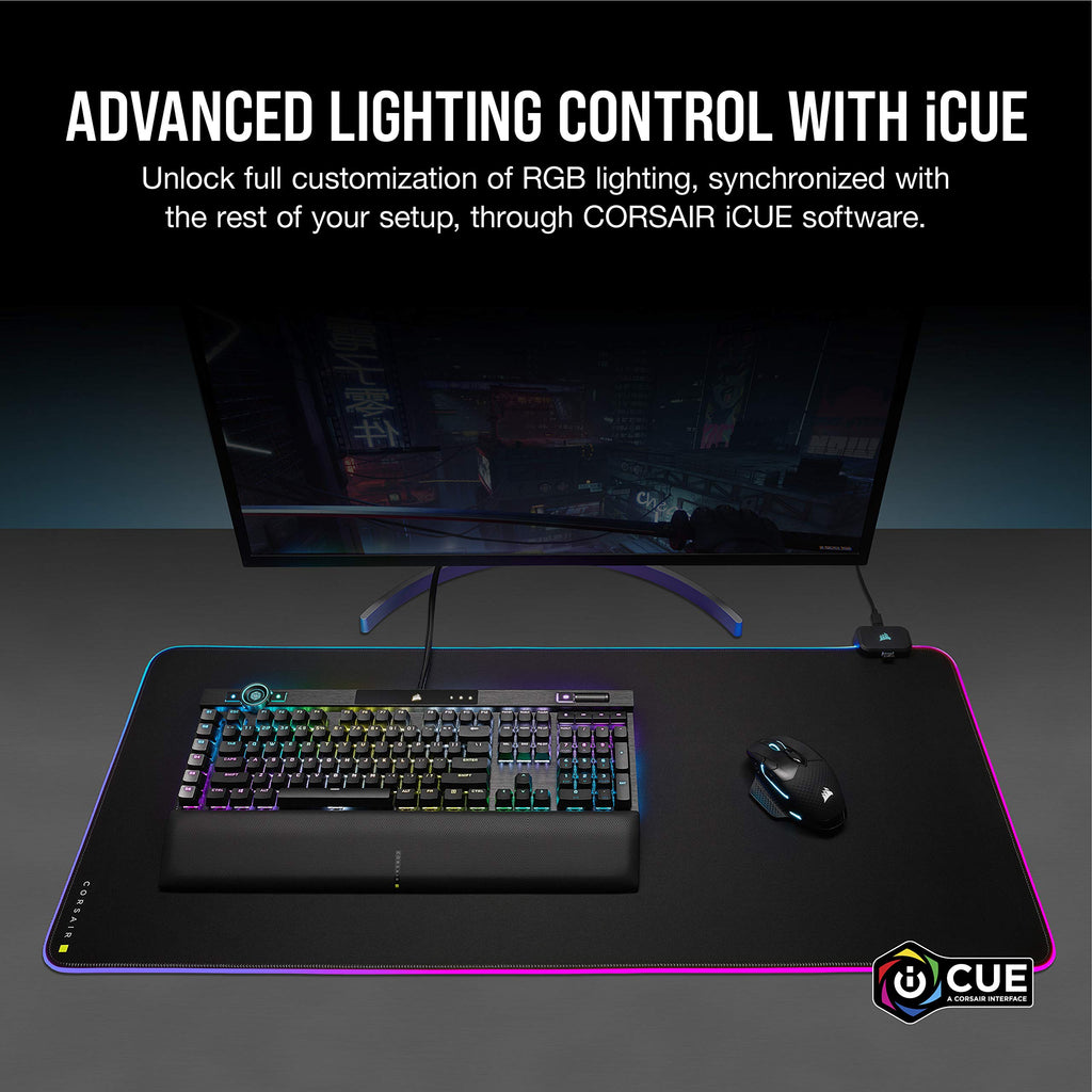 3XL RGB Extended Gaming Mouse Pad with Dual USB Ports – Black