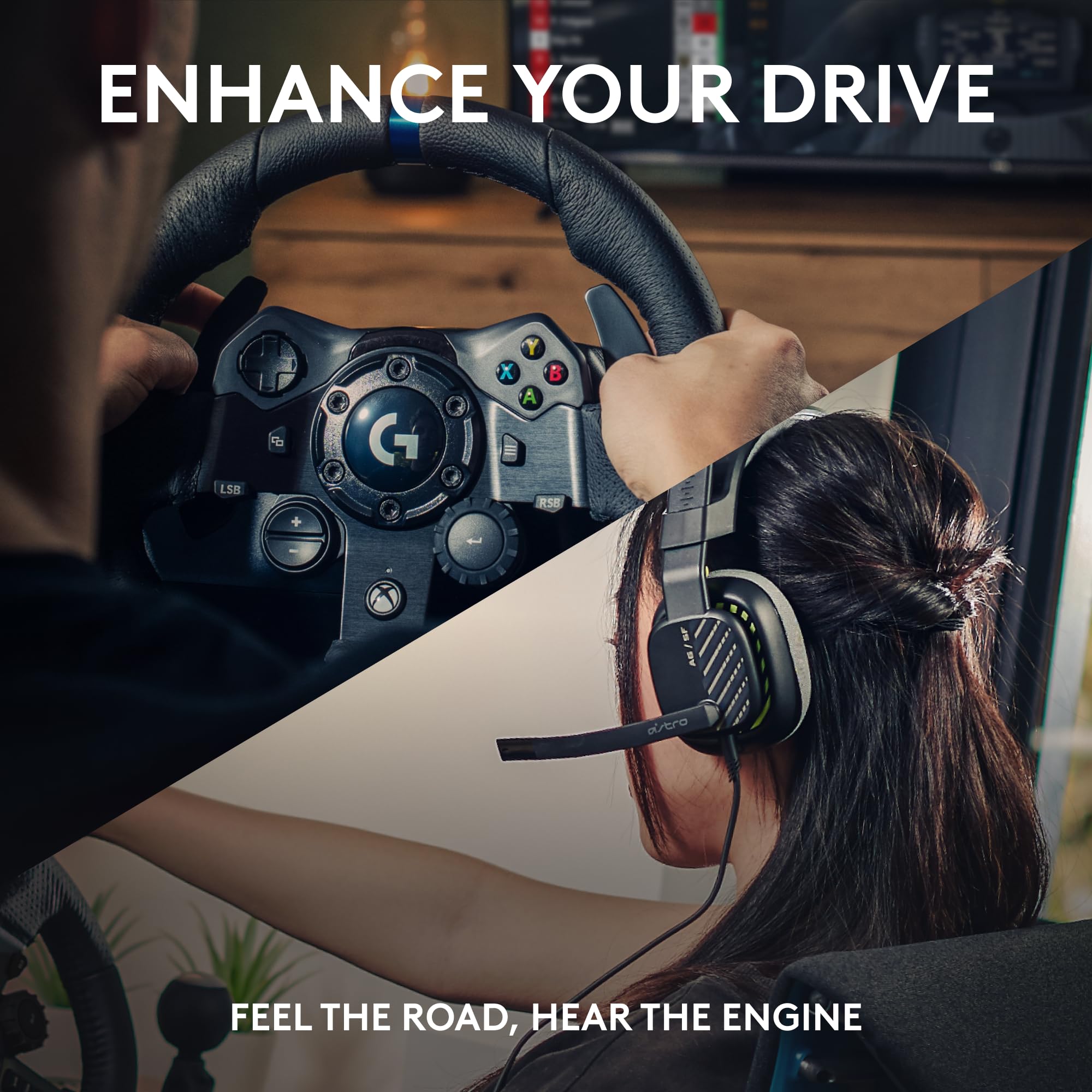 Force Feedback Racing Wheel, Pedals & Wired Gaming Headset – Black