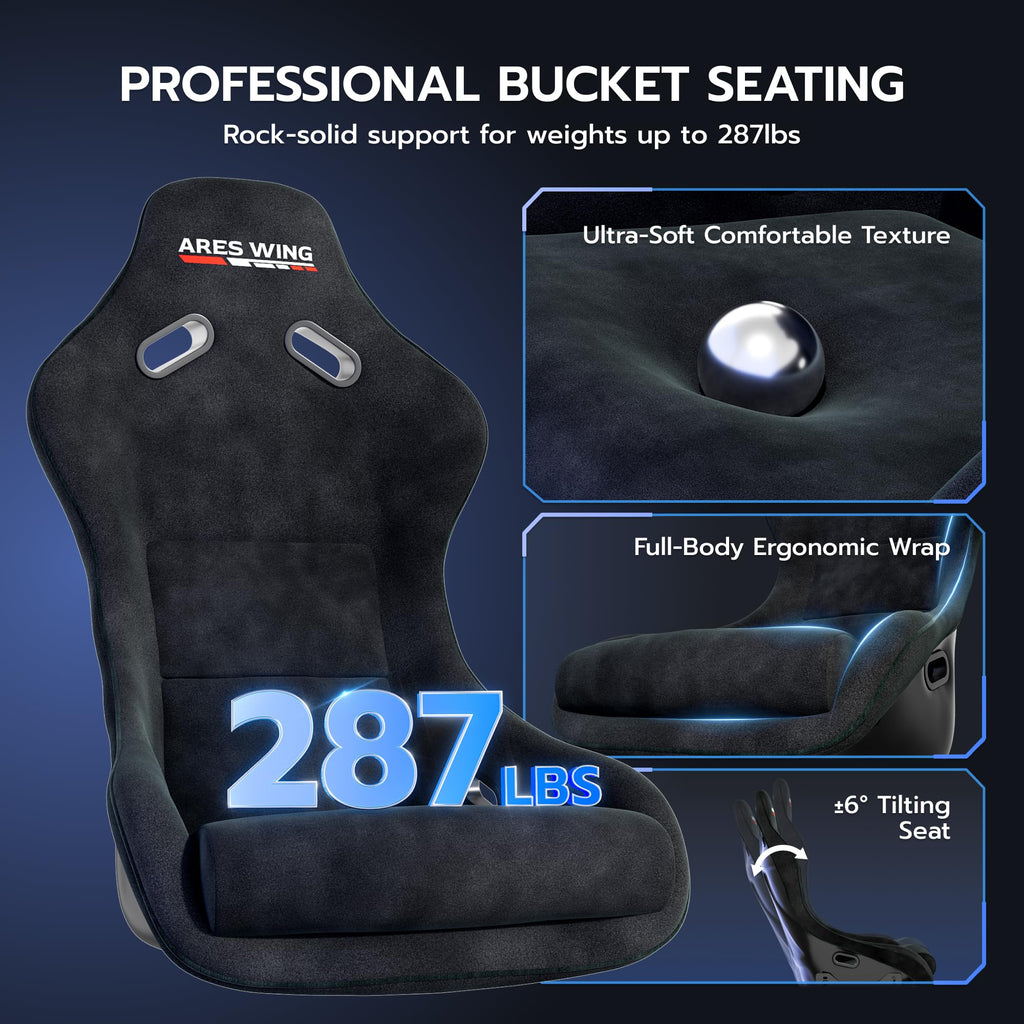 Adjustable Aluminum Sim Racing Cockpit with Seat