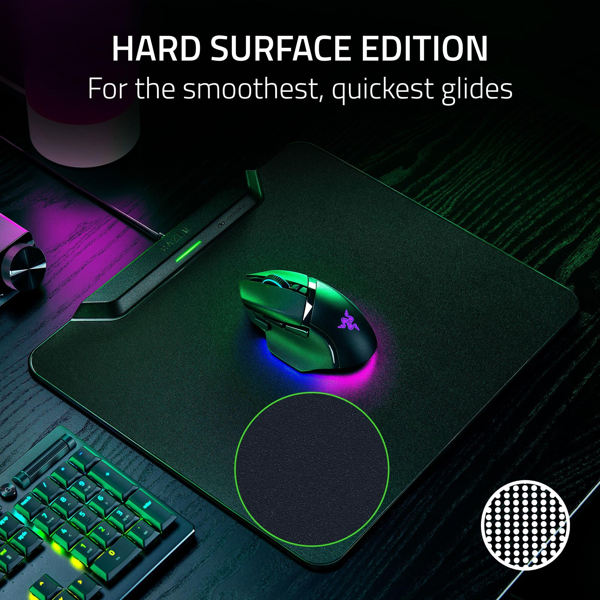 Wireless Charging Gaming Mouse Pad with Hard Surface