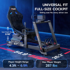 Adjustable Aluminum Sim Racing Cockpit with Seat