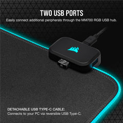 3XL RGB Extended Gaming Mouse Pad with Dual USB Ports – Black