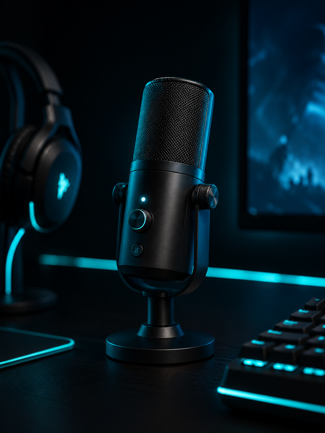 NexArena streaming microphone and gaming station